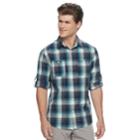 Men's Urban Pipeline Awesomely Soft Plaid Button-down Shirt, Size: Xl, Blue
