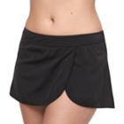 Women's A Shore Fit Hip Minimizer Wrap Skirtini Bottoms, Size: 12, Black