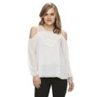 Disney's Beauty And The Beast Juniors' Cold Shoulder Top, Girl's, Size: Xl, Natural