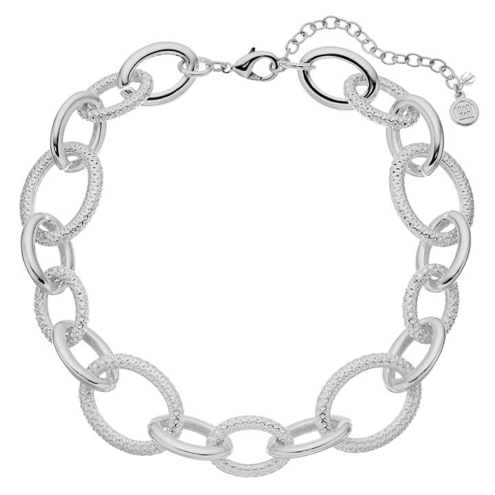 Dana Buchman Textured Oval Link Collar Necklace, Women's, Silver