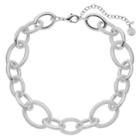 Dana Buchman Textured Oval Link Collar Necklace, Women's, Silver