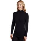 Women's Cuddl Duds Softwear Turtleneck, Size: Regular, Black