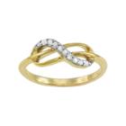 14k Gold Over Silver 1/10-ct. T.w. Diamond Infinity Ring, Women's, Size: 7, White