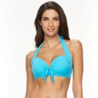 Women's Apt. 9&reg; Twist-front Halter Bikini Top, Size: Large, Blue