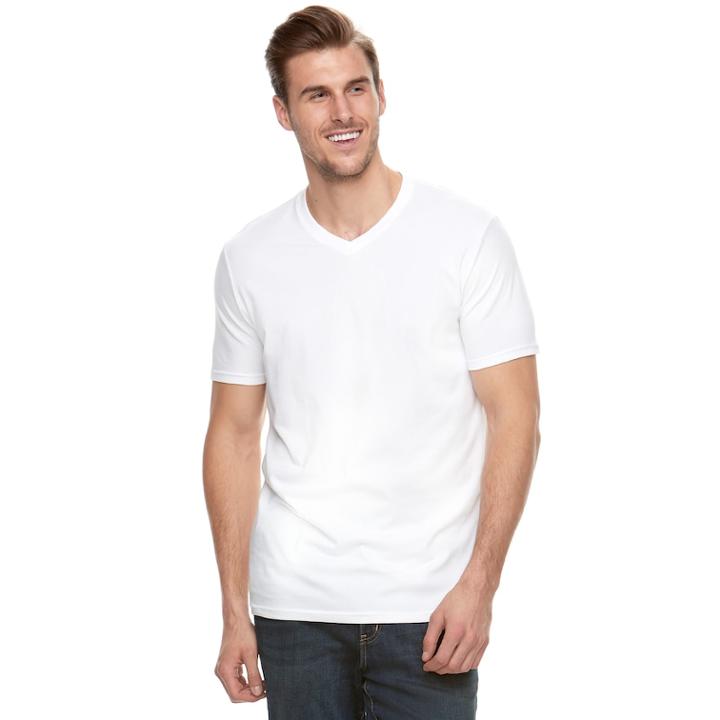 Big & Tall Sonoma Goods For Life&trade; Supersoft Stretch V-neck Tee, Men's, Size: 2xb, White