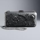 Simply Vera Vera Wang Sequined Floral Minaudiere Clutch, Women's, Grey
