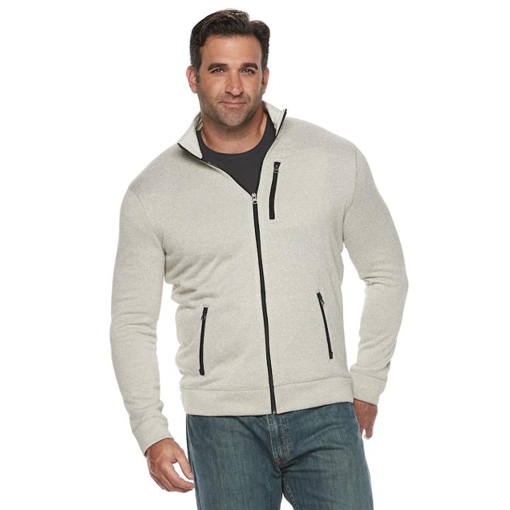 Big & Tall Sonoma Goods For Life&trade; Modern-fit Supersoft Sweater Fleece Full-zip Jacket, Men's, Size: Xl Tall, Med Beige