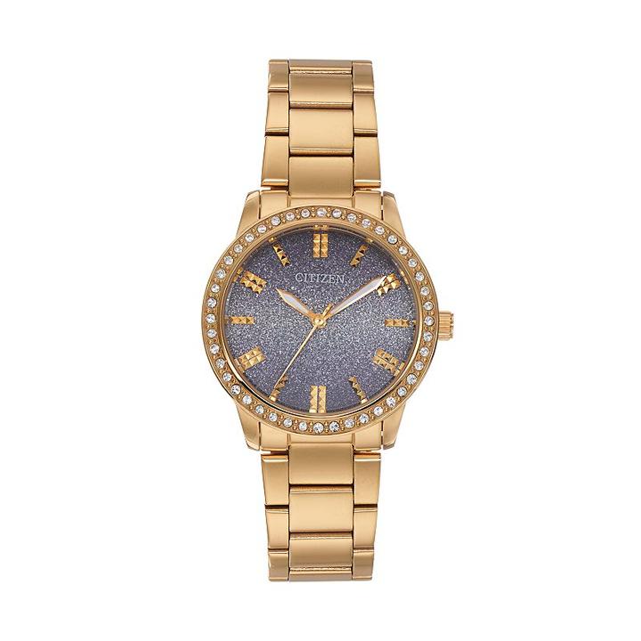 Citizen Women's Crystal Stainless Steel Watch, Yellow