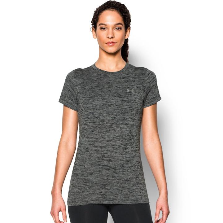Women's Under Armour Tech Twist Crew Short Sleeve Tee, Size: Medium, Black