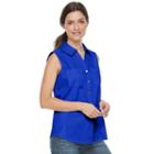 Women's Cathy Daniels Knit To Fit Sleeveless Shirt, Size: Xxl, Light Blue