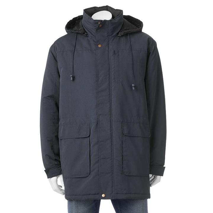 Men's North 40 Microfiber Peached Longer-length Parka, Size: Xl, Blue (navy)