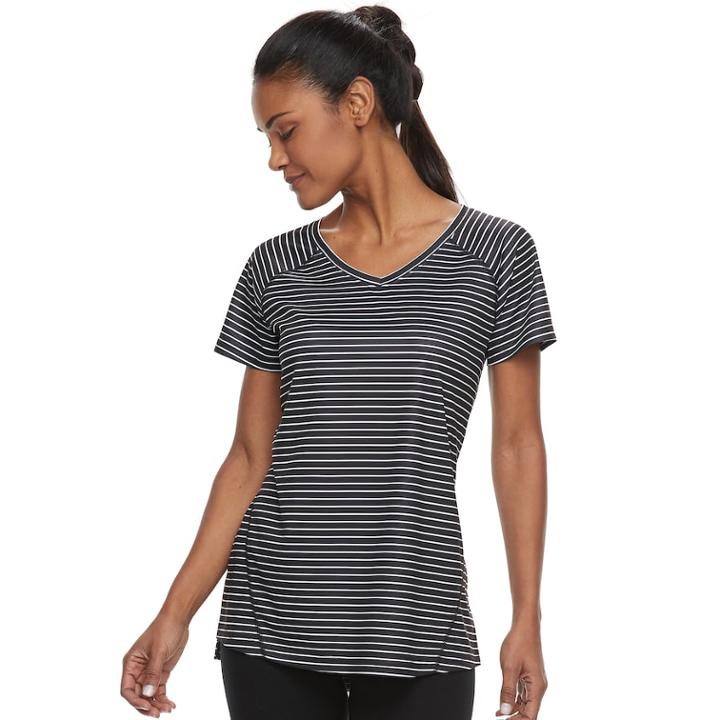 Women's Tek Gear&reg; Space Dye Base Layer Tee, Size: Medium, Black