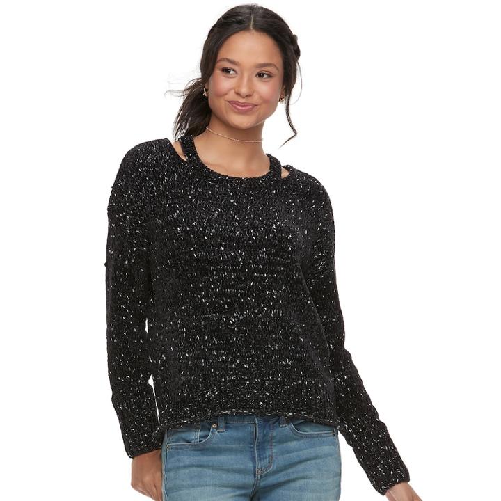 Juniors' Mudd&reg; Chenille Solid Pullover, Teens, Size: Small, Blue Other
