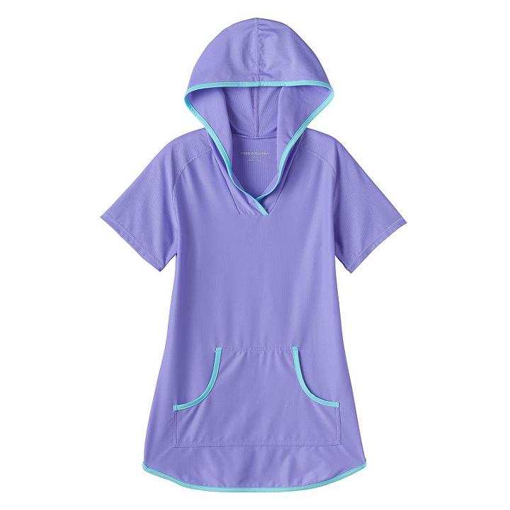Girls 4-6x Free Country Short-sleeved Swim Cover-up, Girl's, Size: 5, Med Purple