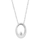 14k White Gold Diamond Accent Oval Pendant Necklace, Women's, Size: 18