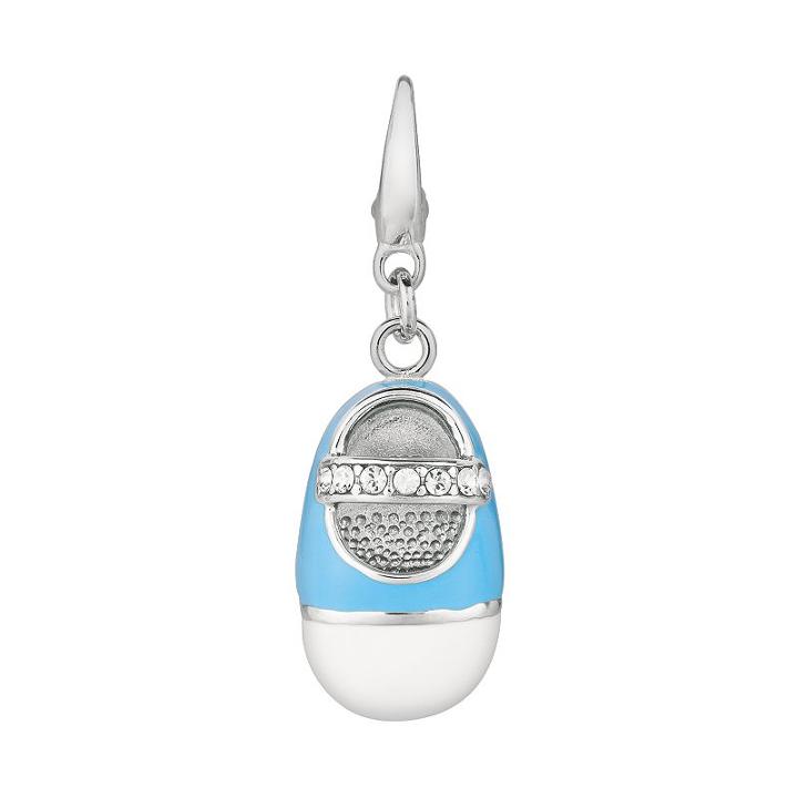 Sterling Silver Crystal Baby Shoe Charm, Women's, Blue