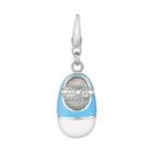 Sterling Silver Crystal Baby Shoe Charm, Women's, Blue