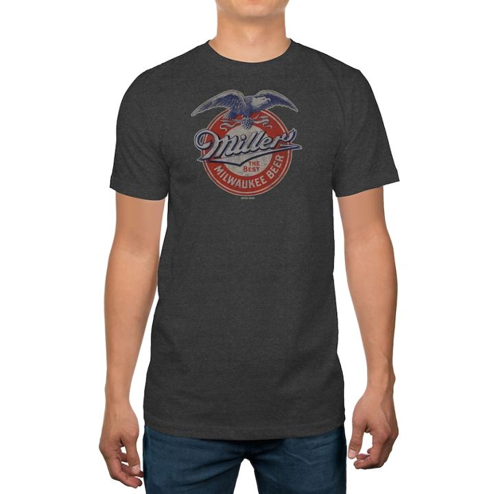 Men's Miller The Best Milwaukee Beer Logo Tee, Size: Large, Dark Grey