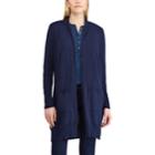 Women's Chaps Open Front Long Cardigan, Size: Large, Blue