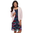 Petite Napa Valley Open-stitch Crochet Cardigan, Women's, Size: Xl Petite, Light Pink