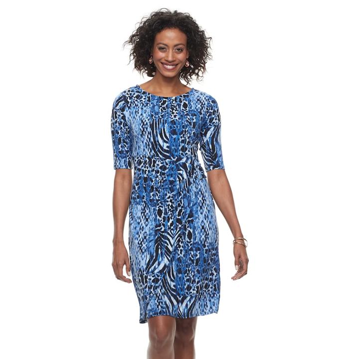 Women's Dana Buchman Faux-wrap Dress, Size: Large, Brt Blue