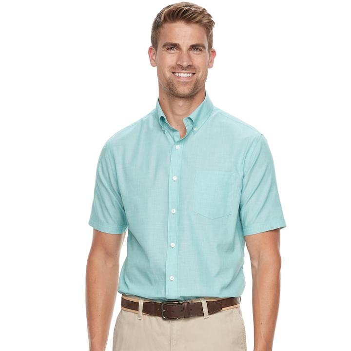 Men's Croft & Barrow&reg; Classic-fit Easy-care Button-down Shirt, Size: Xl, Green