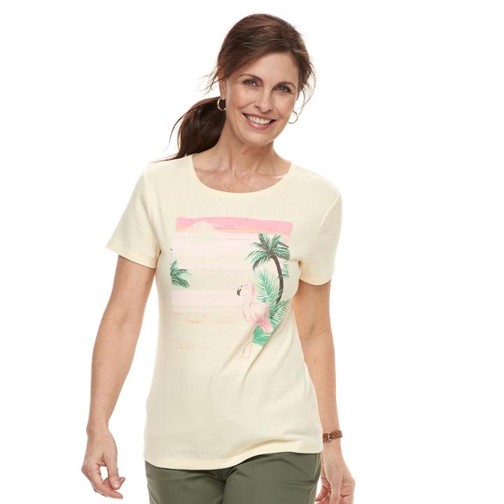 Women's Croft & Barrow&reg; Crewneck Graphic Tee, Size: Xxl, Lt Yellow