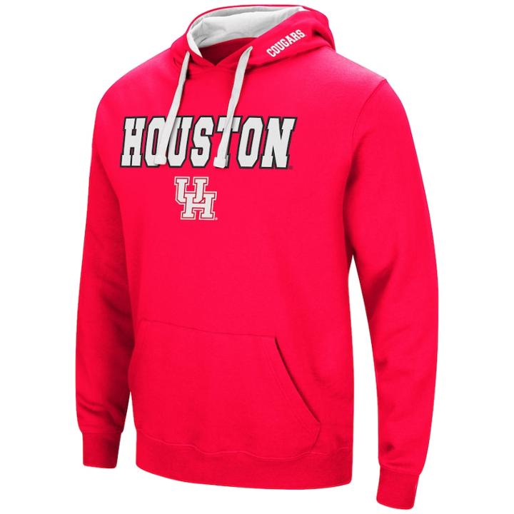 Men's Houston Cougars Pullover Fleece Hoodie, Size: Small, Dark Red