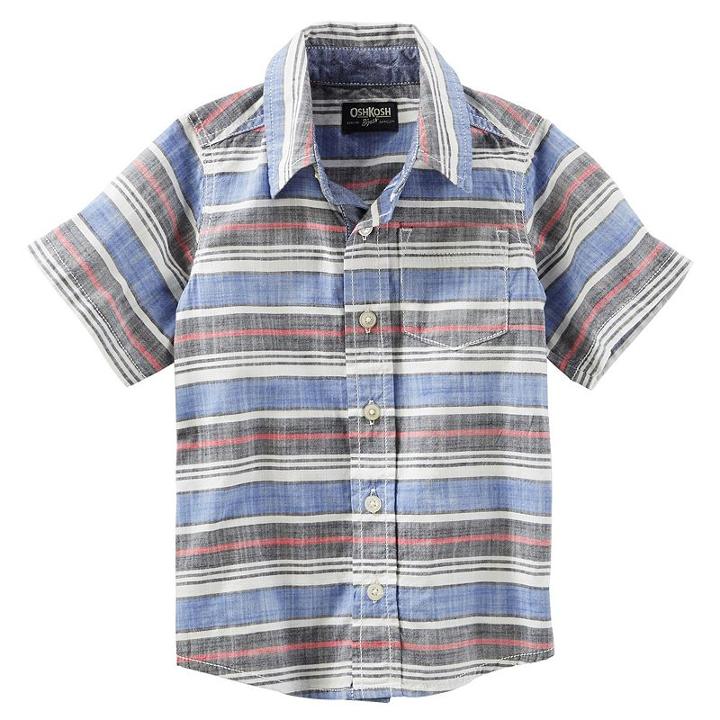 Boys 4-12 Oshkosh B'gosh&reg; Short Sleeve Button-front Shirt, Boy's, Size: 6, Ovrfl Oth