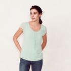 Women's Lc Lauren Conrad Swiss Dot Top, Size: Xs, Med Green