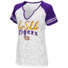 Women's Campus Heritage Lsu Tigers Notch-neck Raglan Tee, Size: Xxl, White Oth