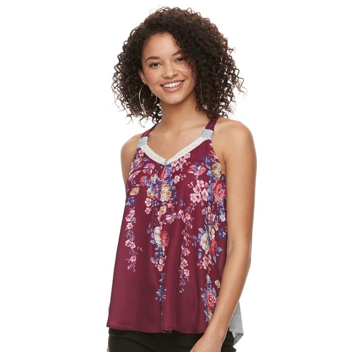 Juniors' Rewind Swing Racerback Tank, Teens, Size: Xs, Purple