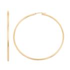 14k Gold Tube Hoop Earrings - 45 Mm, Women's, Yellow