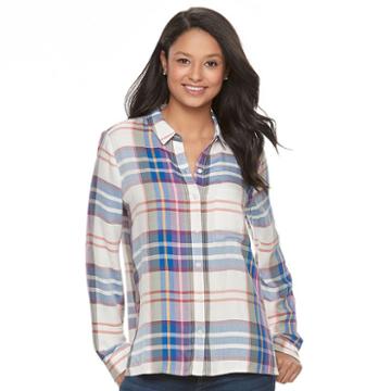 Juniors' So&reg; High-low Shirt, Girl's, Size: Medium, White