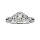 Diamond Crisscross Halo Engagement Ring In 10k White Gold (3/8 Ct. T.w.), Women's, Size: 6.50