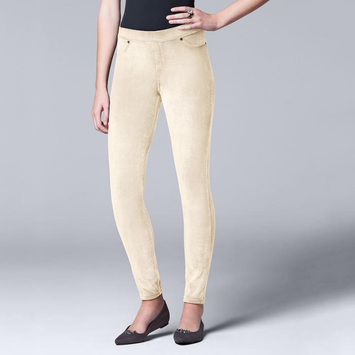 Simply Vera Vera Wang Women's Corduroy Leggings, Size: Large, Natural