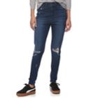 Junior's So High Rise Destructed Ankle Jeggings, Teens, Size: 15, Blue