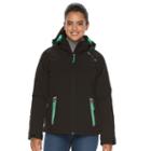 Women's Free Country Hooded Soft Shell Puffer Jacket, Size: Medium, Black