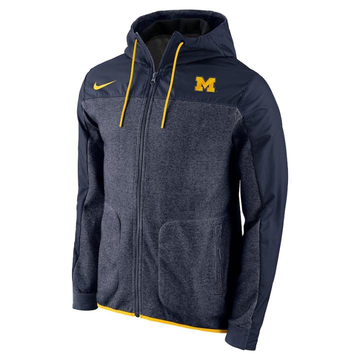 Men's Nike Michigan Wolverines Av15 Winterized Jacket, Size: Large, Blue (navy)