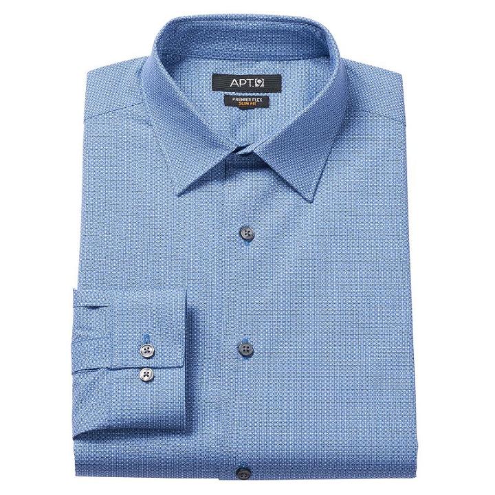 Apt. 9, Men's &reg; Slim-fit Premier Flex Collar Stretch Dress Shirt, Size: 15-32/33, Light Blue