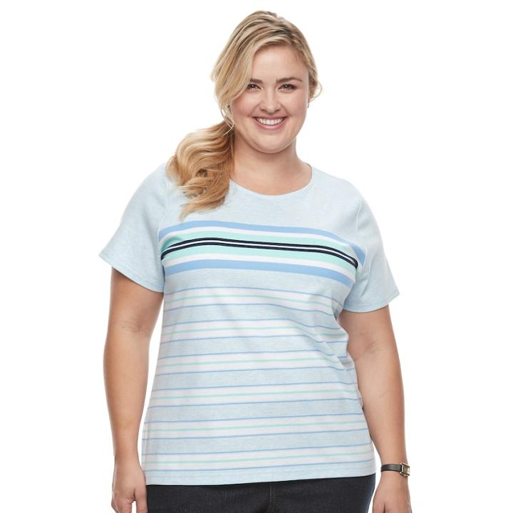 Plus Size Croft & Barrow&reg; Essential Crewneck Tee, Women's, Size: 3xl, Light Blue