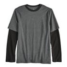 Boys 8-20 Urban Pipeline&reg; Mock-layered Tee, Size: Small, Dark Grey
