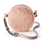 Lc Lauren Conrad Petit Faux Fur Round Crossbody Bag, Women's, Light Pink