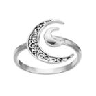 Primrose Sterling Silver Crescent Moon Ring, Women's, Size: 9, Grey