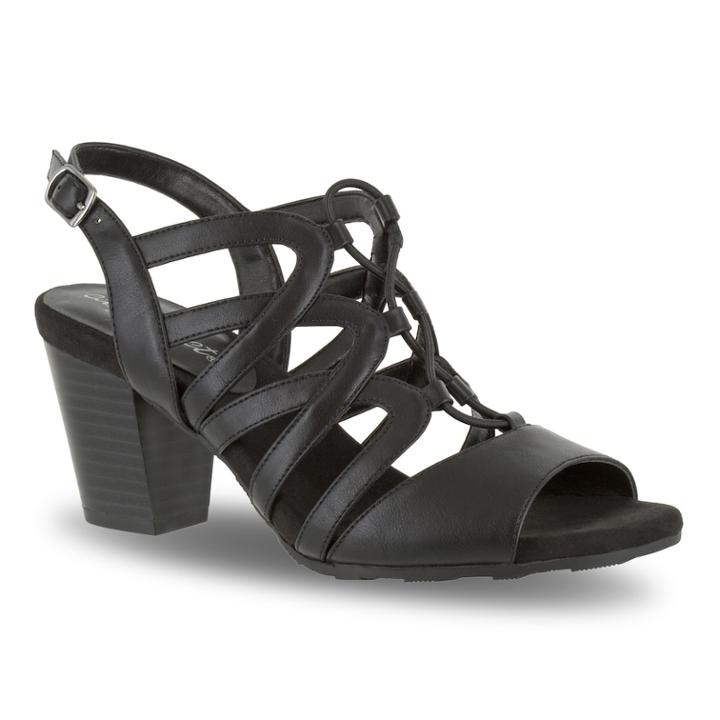 Easy Street Admire Women's Block Heel Sandals, Size: Medium (7.5), Black