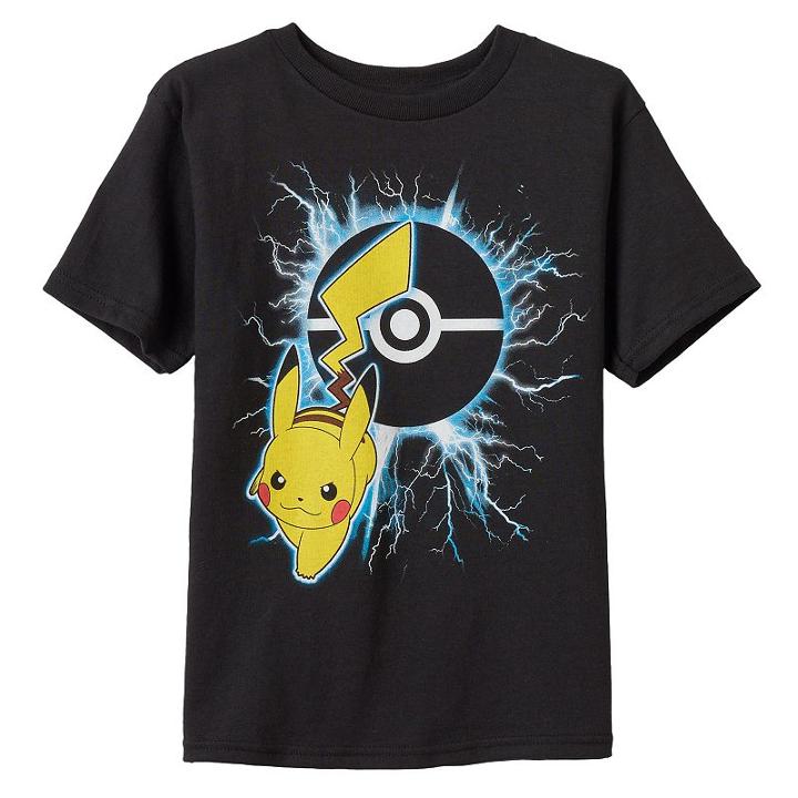 Boys 4-7 Pokmon Pikachu Lightening Graphic Tee, Boy's, Size: 7, Black