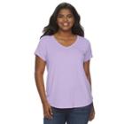 Juniors' Plus Size So&reg; Short Sleeve V-neck Tee, Girl's, Size: 2xl, Brt Purple