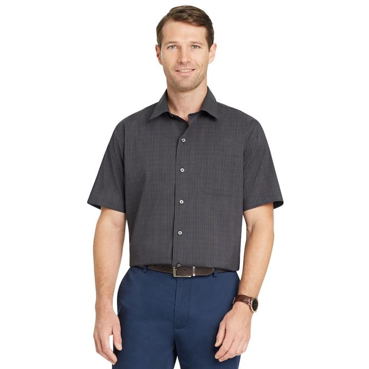 Big & Tall Van Heusen Flex Classic-fit Non-iron Poplin Button-down Shirt, Men's, Size: 4xb, Black