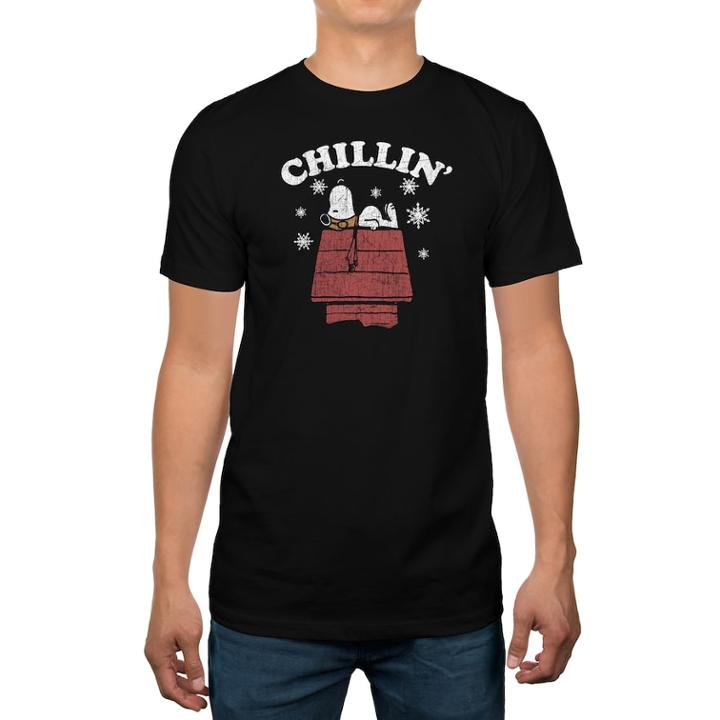 Big & Tall Peanuts Snoopy Chillin' Holiday Tee, Men's, Size: 4xb, Black