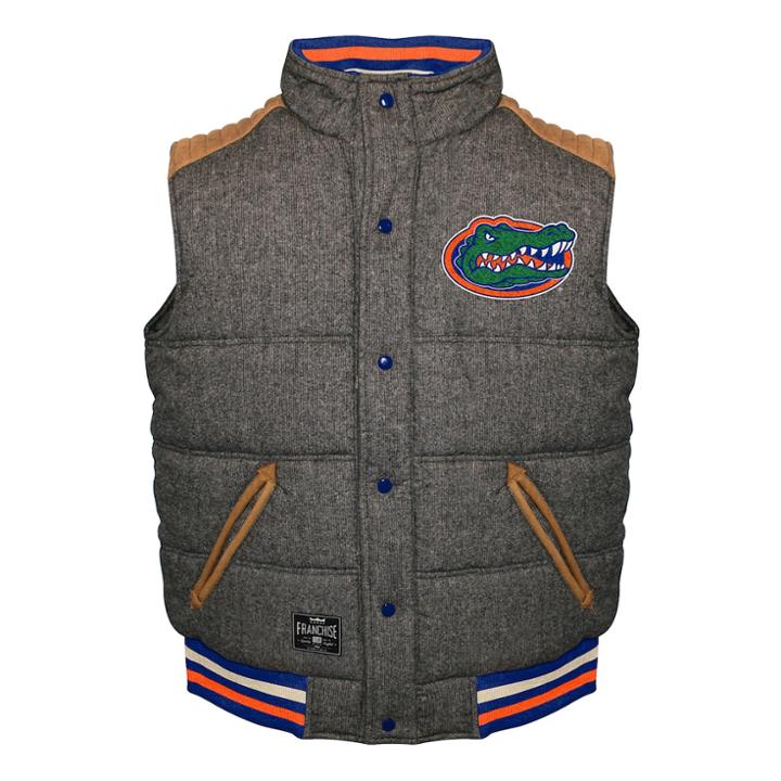 Men's Franchise Club Florida Gators Legacy Reversible Vest, Size: 3xl, Grey